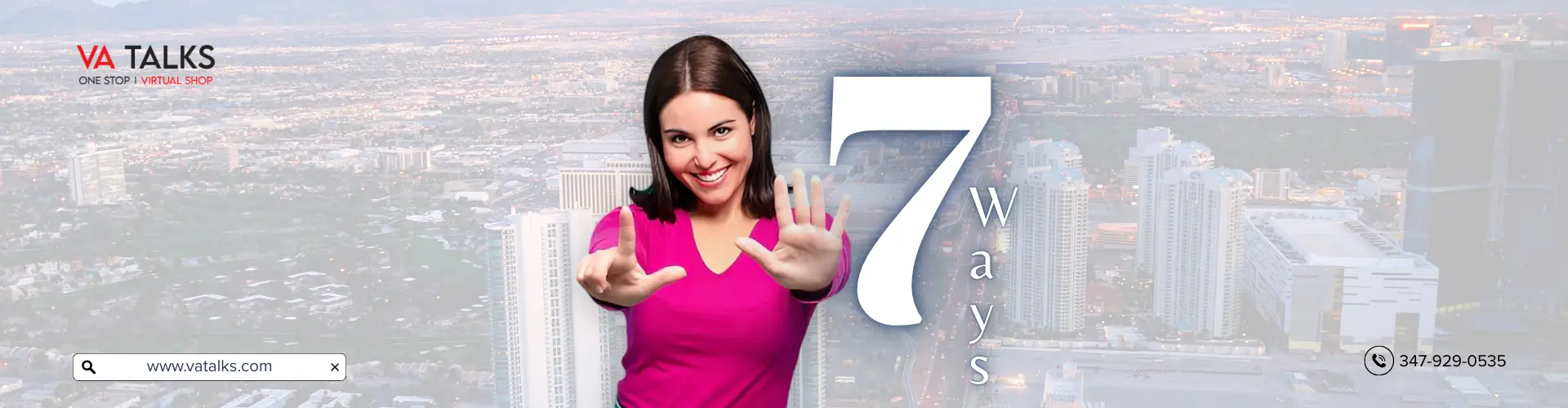 7 Ways Virtual Assistant Services Power Silicon Valley Growth – VA Talks featured image with professional woman and city skyline background.