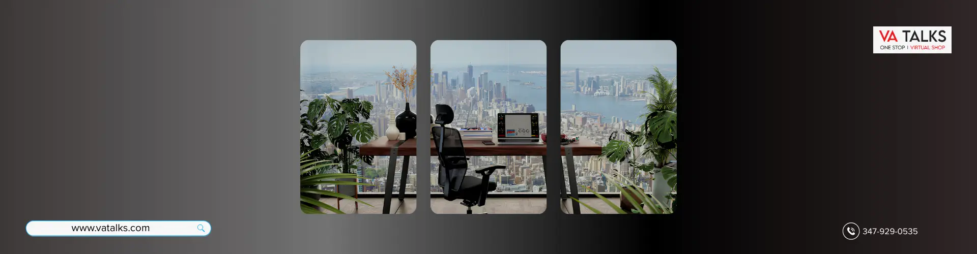 Modern New York office workspace symbolizing how business owners reduce risk when hiring overseas virtual assistant services