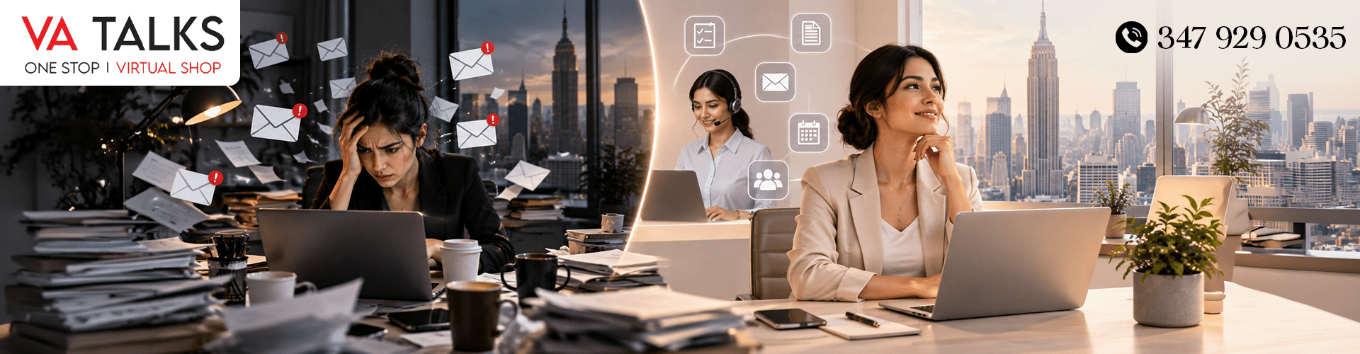 Virtual assistant in New York helping a Manhattan business owner manage emails and scheduling